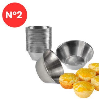 24 Forminhas Para Empada N°2 Forminha Mini Empada Aço em Oferta na Shopee