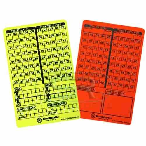 Cartão Árbitro Futebol Fluorescente Oficial - Kit 10 Pares em Oferta na Shopee