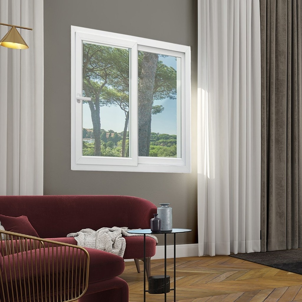 Janela de PVC 120x120cm 2 Folhas com Vidro Liso e Cremona ITEC Brimak