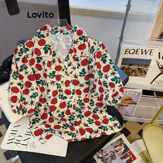 Lovito Blusa feminina casual Ditsy floral Padrão LNA52250