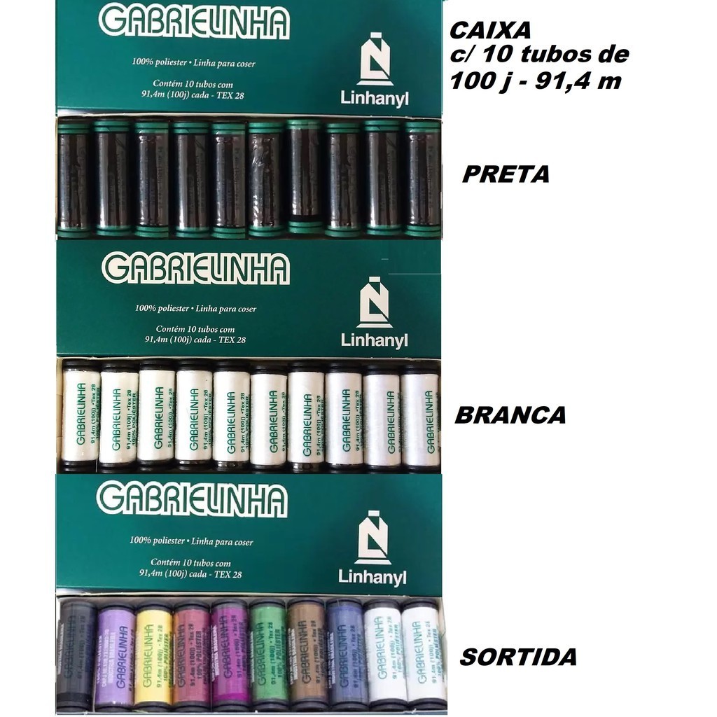 Linha Gabrielinha 100j * Cx c/10 tubos em Oferta na Shopee