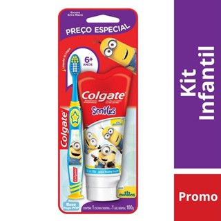 Pack Smiles Escova de Dente e Creme Dental Infantil Colgate Smiles 100g em Oferta na Shopee