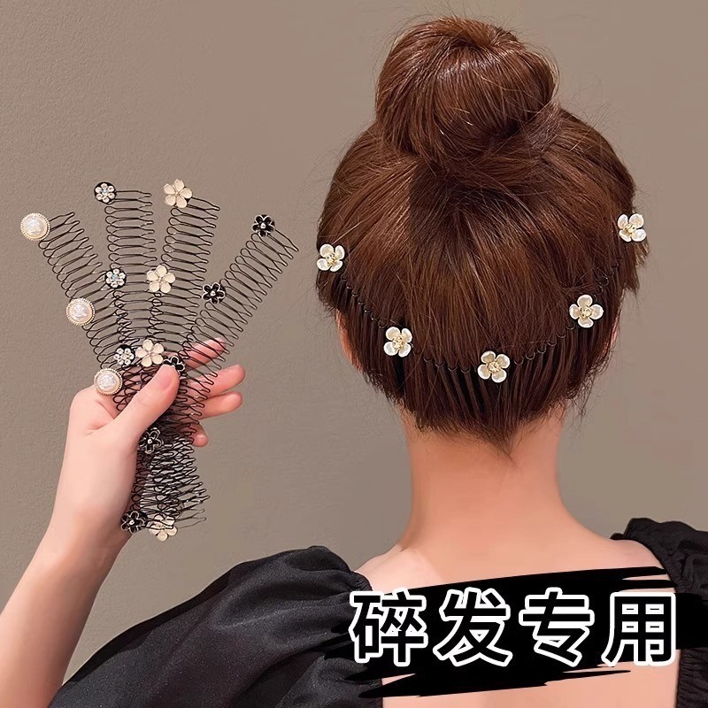 Moda Coreana Nova Bonito Dos Desenhos Animados Flor Pente De Cabelo Strass Estrela Quebrado Bandana Feminino Acessórios 