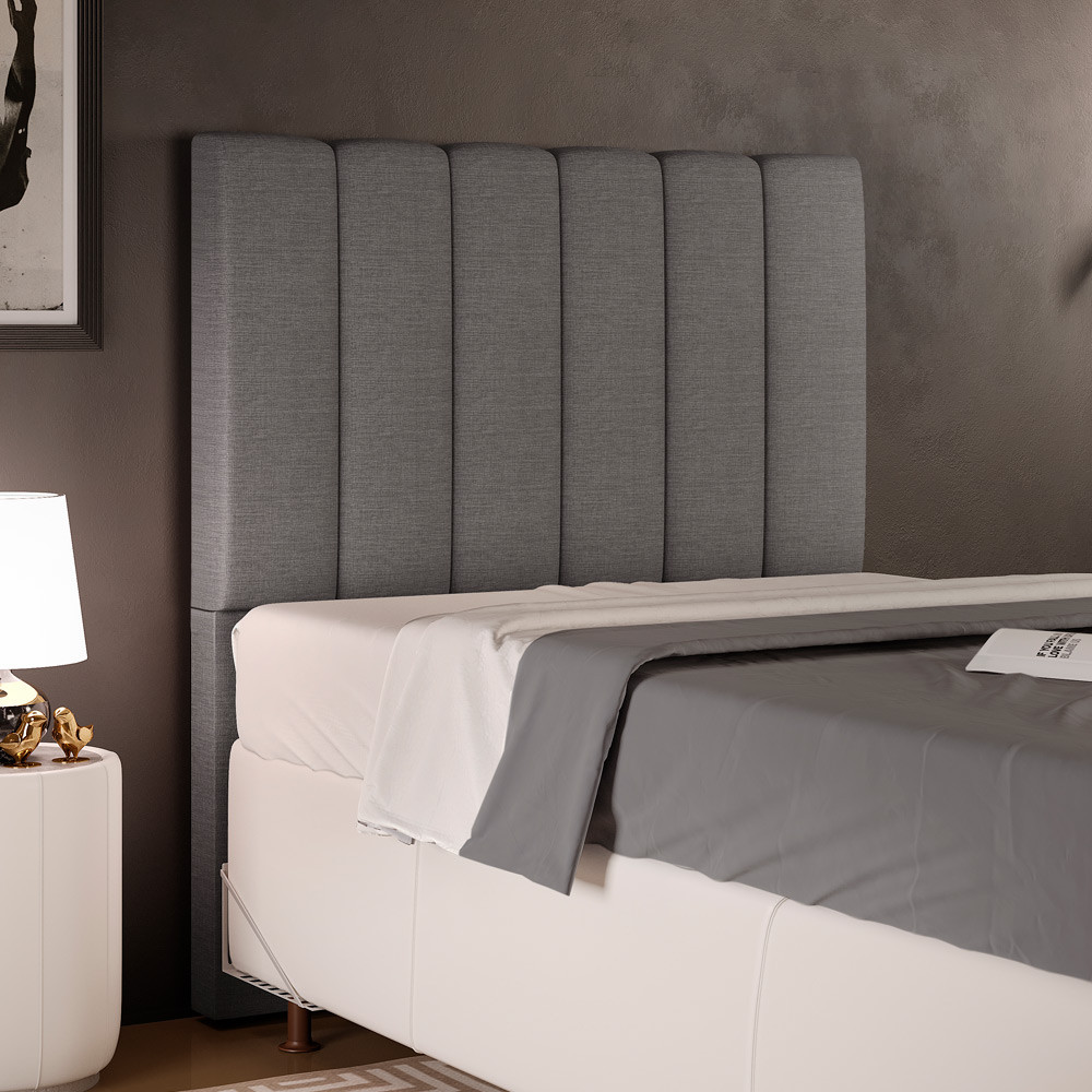 Cabeceira Cama Box Painel Solteiro 100 cm Dália W01 Linho Cinza Escuro - Lyam Decor em Oferta na Shopee