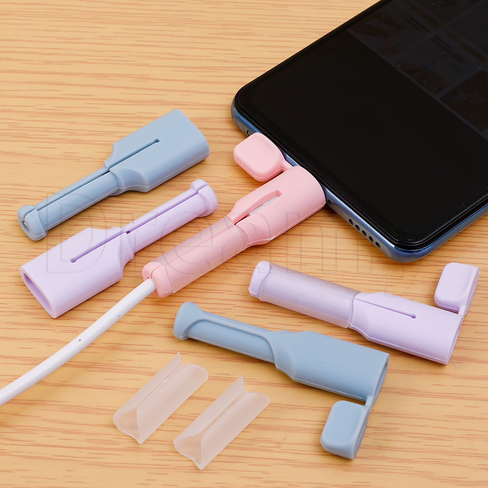 Atualização Da Manga Protetora Do Cabo De Cobertura Completa-Protetor Porta Carregamento-Para Tipo C/Android-Bobinador Fixo USB Silicone-Anti-Quebra , Previne D