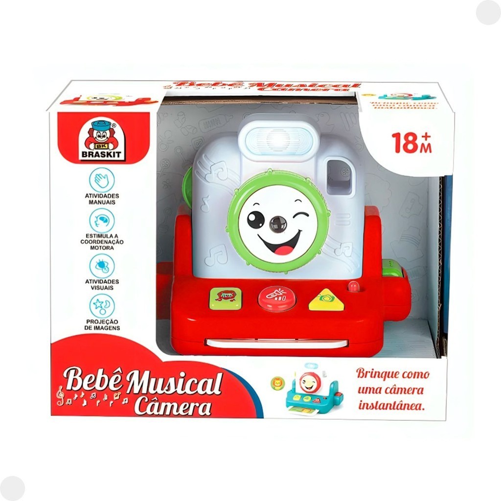 Bebe Musical Câmera Projetor Infantil Educativo 6308 - Braskit em Oferta na Shopee