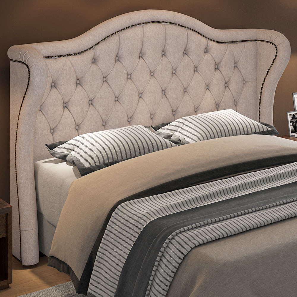 Cabeceira Cama Box Casal 140 cm P05 Lisboa Linho Bege Escuro - Lyam Decor em Oferta na Shopee