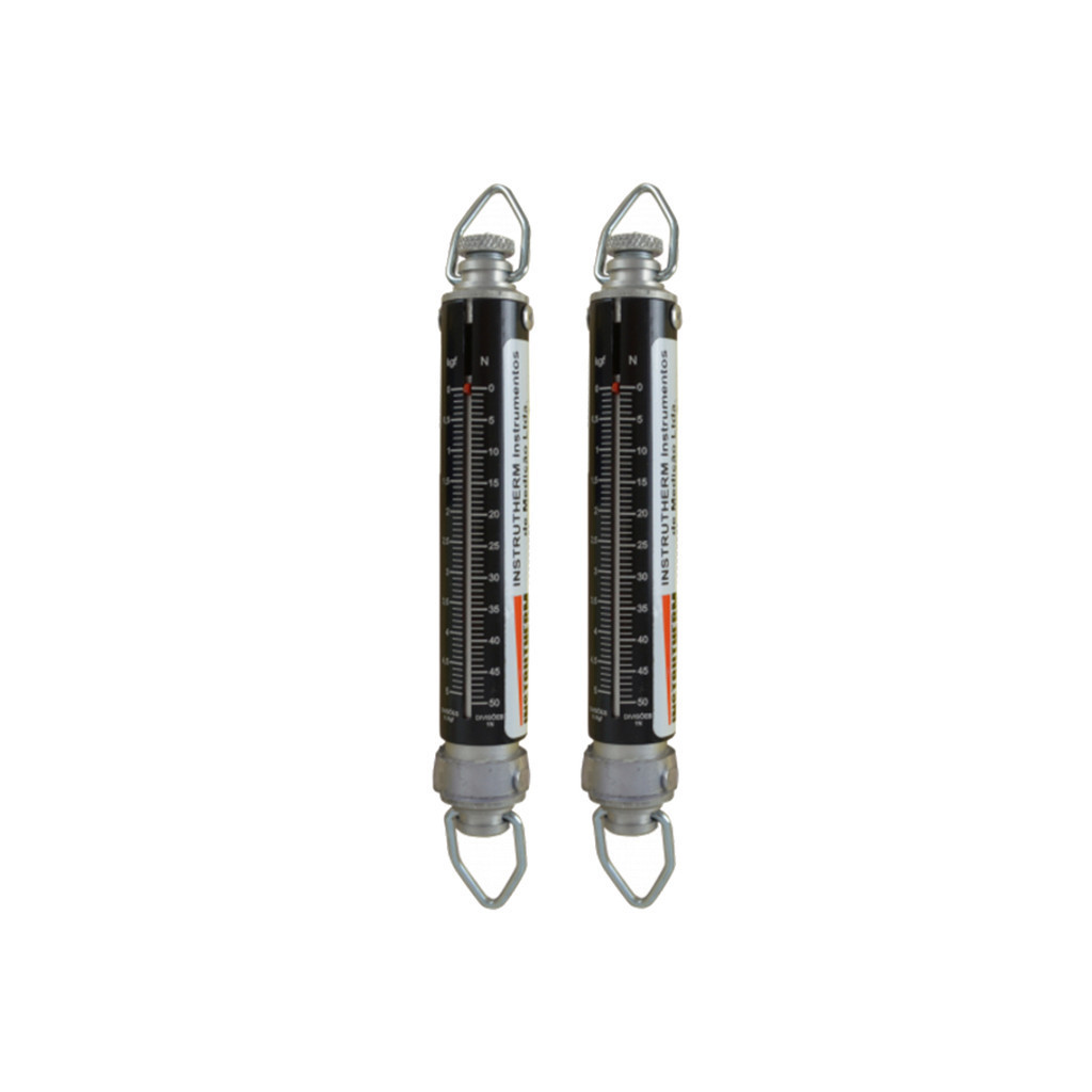 Kit 2 Dinamômetro Analógico Faixa 5Kgf Tubular Graduação 100Gf Alumínio At-5 Portátil Instrutherm