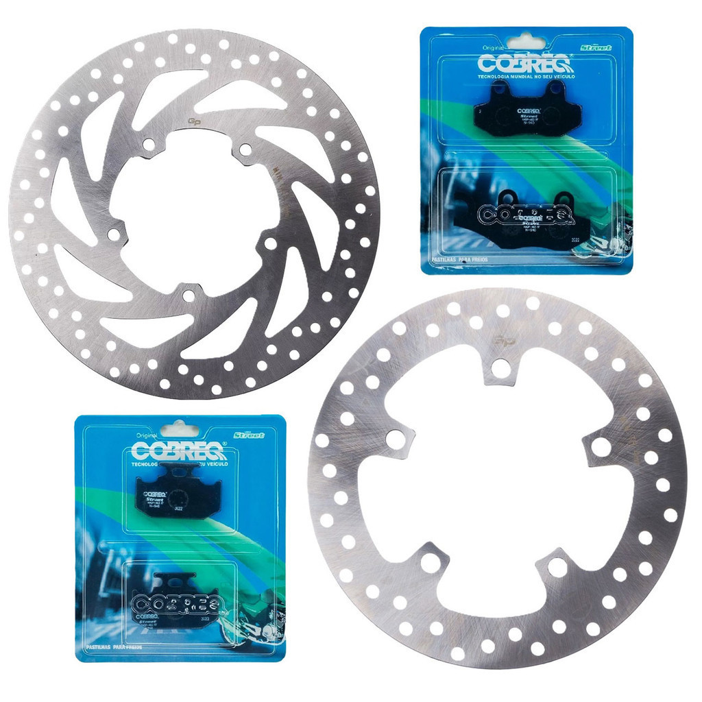 Discos de Freio Fazer 250 2005-2015 + Pastilhas Cobreq em Oferta na Shopee
