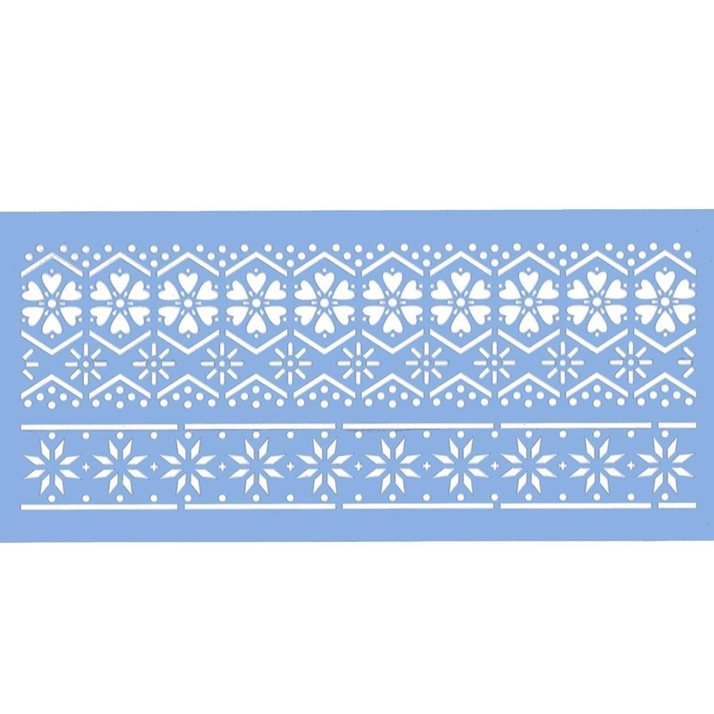 Stencil Arte Fácil 12 x 28 cm - ST-418 Barrado Floral