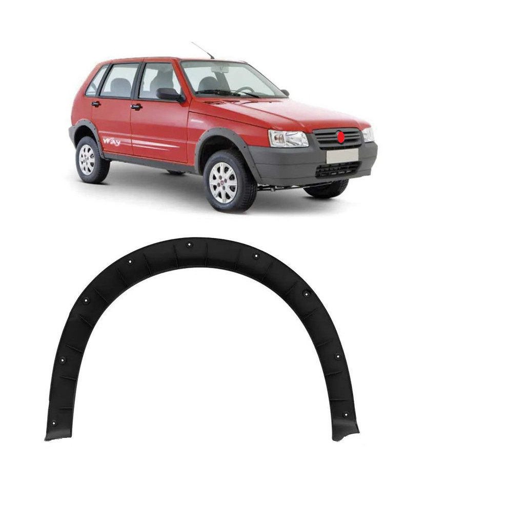 Moldura Lateral Paralama Dianteiro Uno Way 2004 A 2010 Preto Direito