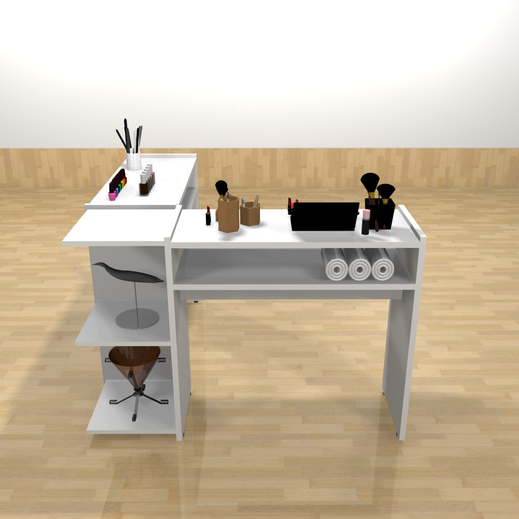 Mesa Manicure Em L Mesinha Manicure Bancada Salão de Beleza MDF