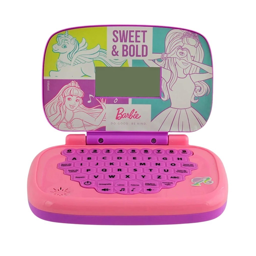 Brinquedo Laptop Minigame Infantil Educativo Barbie Bilíngue Candide - 1812 em Oferta na Shopee