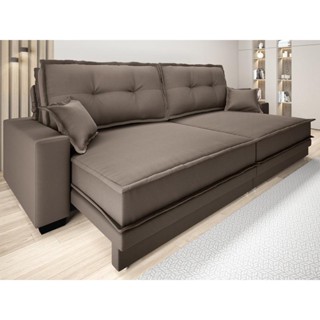 Sofá Palermo 2,80m Retrátil e Reclinável Velosuede Marrom - NETSOFAS em Oferta na Shopee