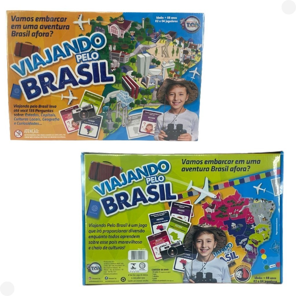 Detalhes do Jogo de Tabuleiro Viajando Pelo Brasil 12191 - Toia Brinquedos