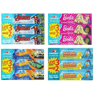 Creme Dental Infantil Condor 50g Leve 3 Pague 2 Sabores em Oferta na Shopee