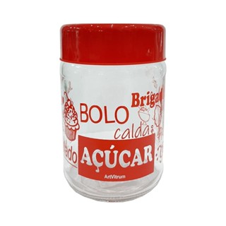 Pote para Açúcar Artvitrum 600ml Vermelho - 31A/2 em Oferta na Shopee