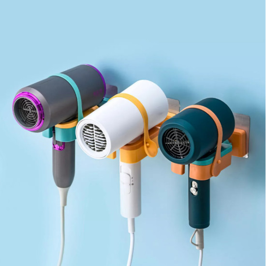 Kit 03un Suporte De Parede Para Secador De Cabelo 360 Graus