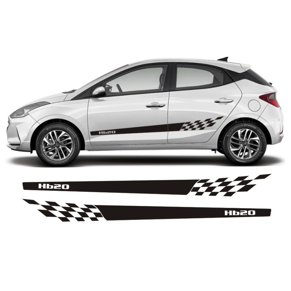Adesivo Lateral Para Hyundai Hb20 Faixa Bb1 Colante 2020 a 2022 Fita Adesiva Tuning