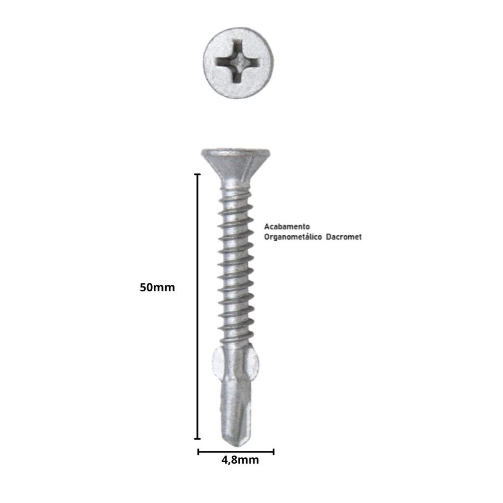 Parafuso Dracomet P Broc 10X2"(4,8X51)  c/Alelas Wal CX200un