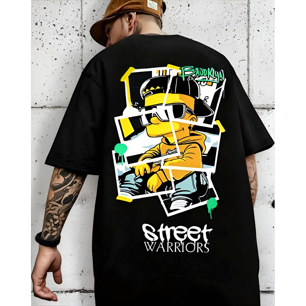 Camisa Oversized Bart Simpson Larga Academia Streetwear Fit