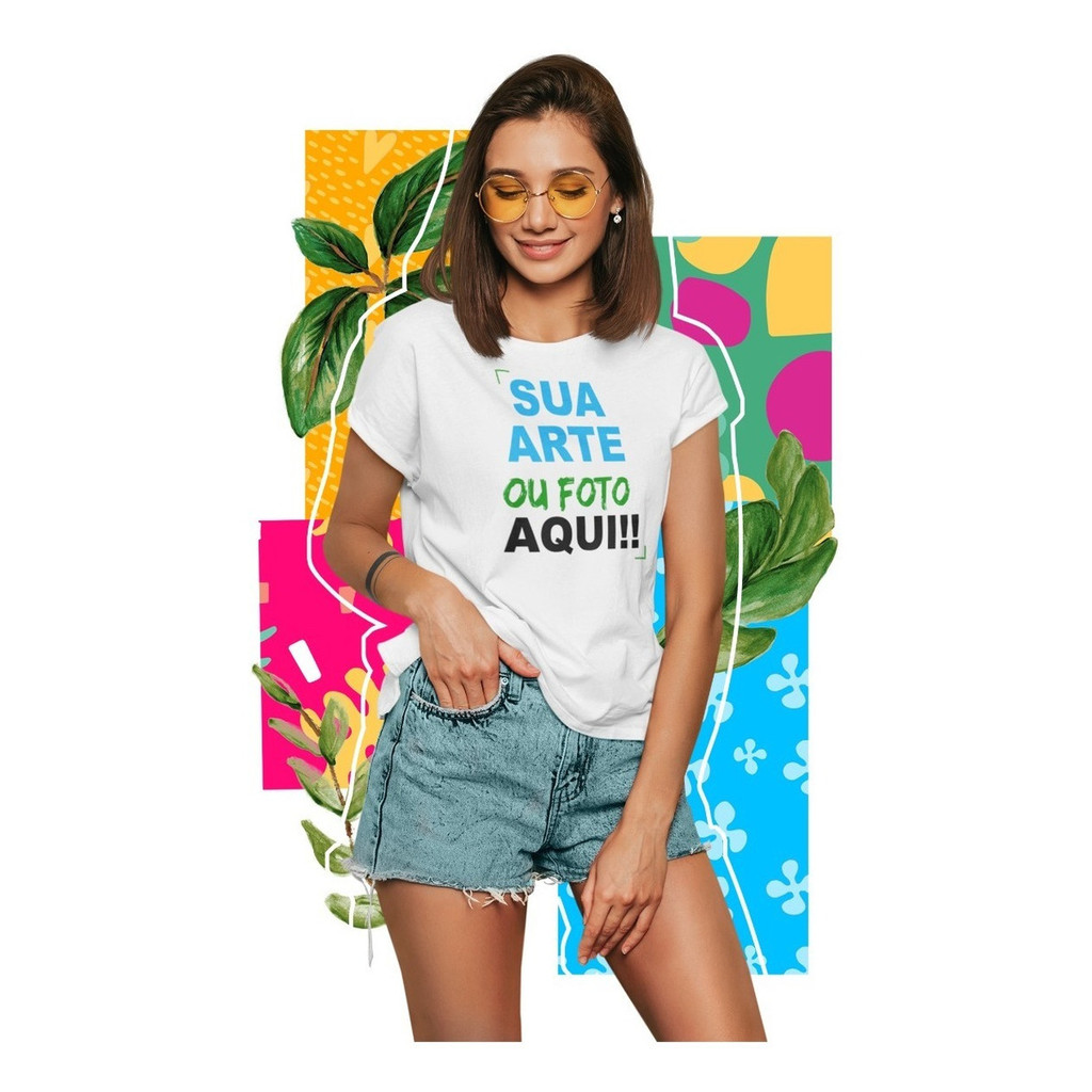 Camiseta Baby Look Personalizada Customize Sua Moda