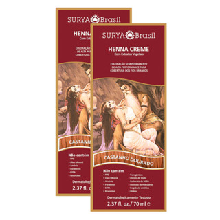Henna Creme Surya Brasil Castanho Dourado | Kit com duas unidades em Oferta na Shopee