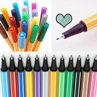 Kit 12/18/ 24/ 36/48 Cores Caneta Ponta Fina 0.4 mm em Oferta na Shopee