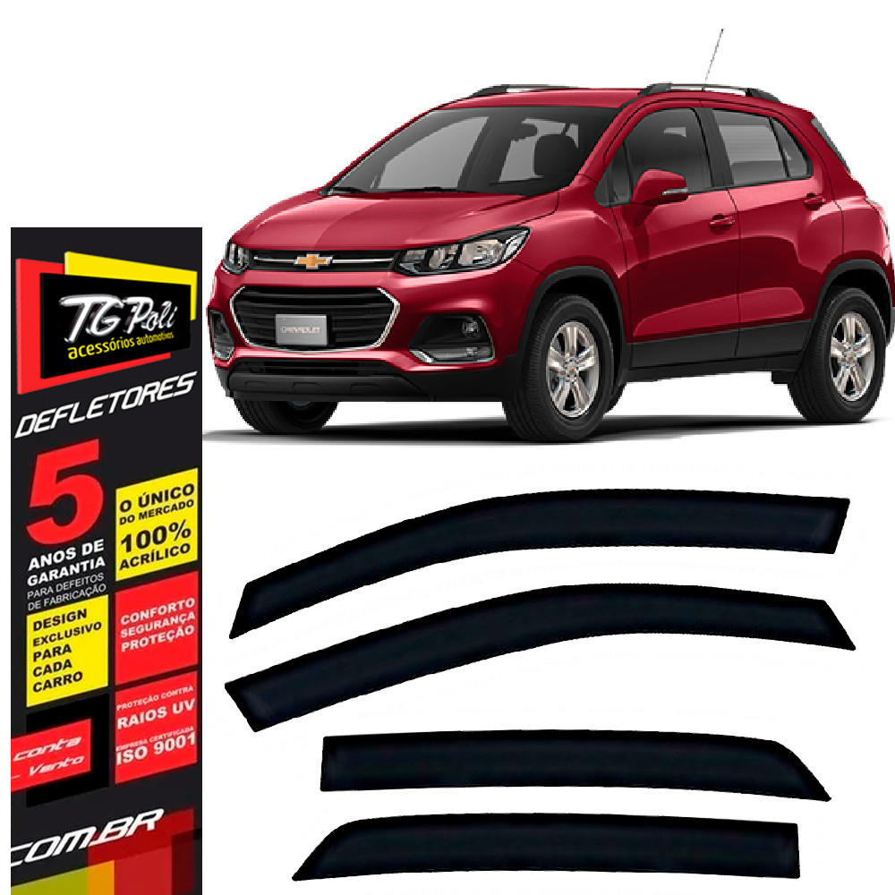 Calha de Chuva Chevrolet Tracker 2013 a 2019 4 portas TG Poli Defletor Portas Protetor Janelas Fumê em Oferta na Shopee