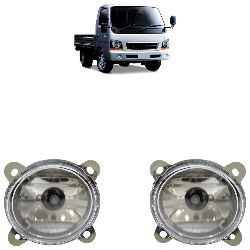 Par Farol Milha Bongo 2001 2002 2003 2004 Foco Manual Lente Lisa Acrílico