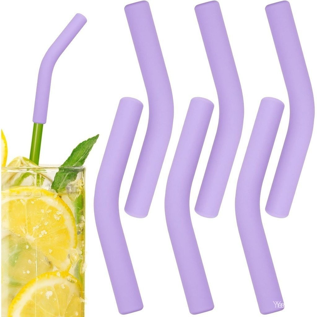 6 Peças de Pontas de Canudo de Silicone de 8mm para Peças de Reposição para Canudos de Metal e Aço