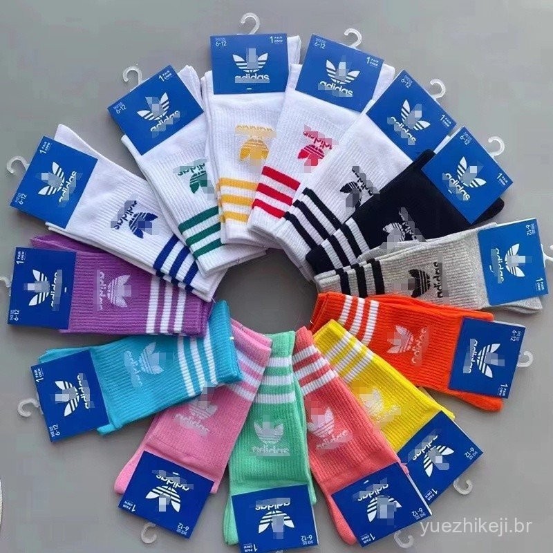 Meias Esportivas Unissex em Cores de Doces, Meias de Cano Alto, Moda, Algodão Respirável