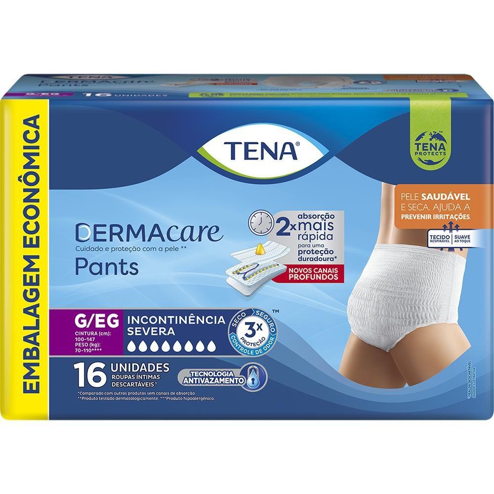 Roupa Intima Tena Dermacare Pants Ultra G/EG com 16 unidades