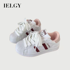 IELGY Nicho Coreano Shell Toe Sapatos Brancos Femininos 2026 Novos Versáteis E Respiráveis Para Estudantes