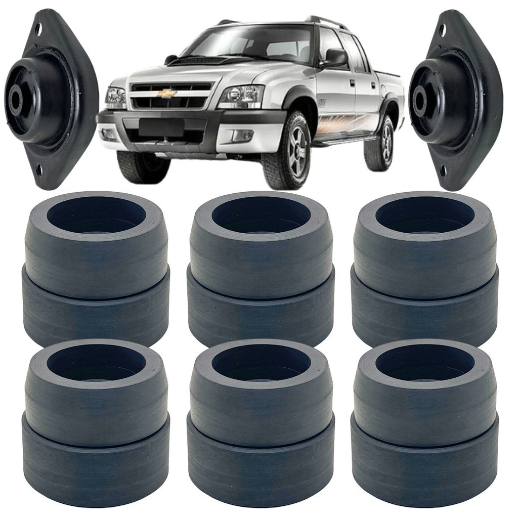 KIT CALÇO COXIM BORRACHA CABINE DUPLA + QUADRO DO RADIADOR GM S10 G1 1995 A 2011 (SÓ BORRACHAS)