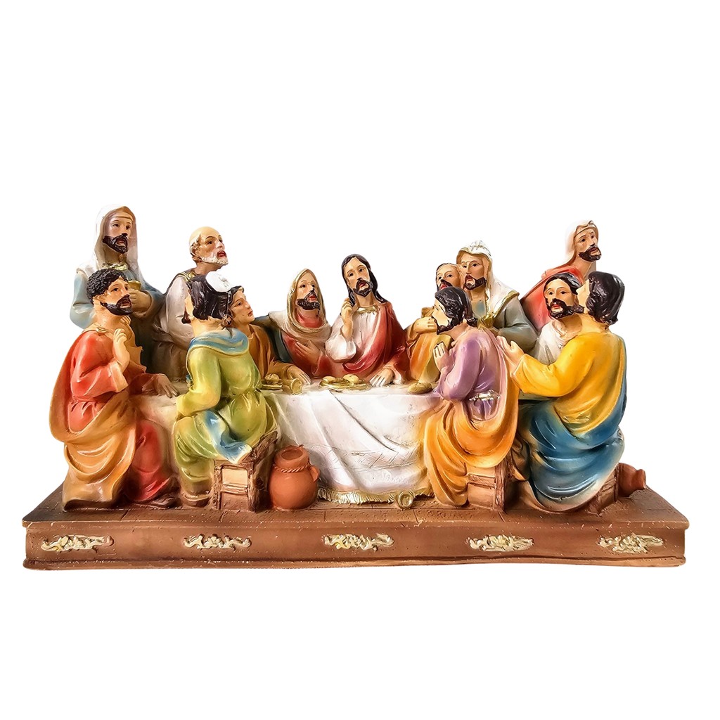Santa Ceia Resina 11x21x7cm Decoração Páscoa Imagem Sacra