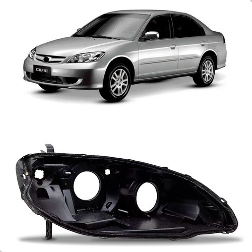Carcaça Farol Dianteiro para Honda Civic 2004 A 2006