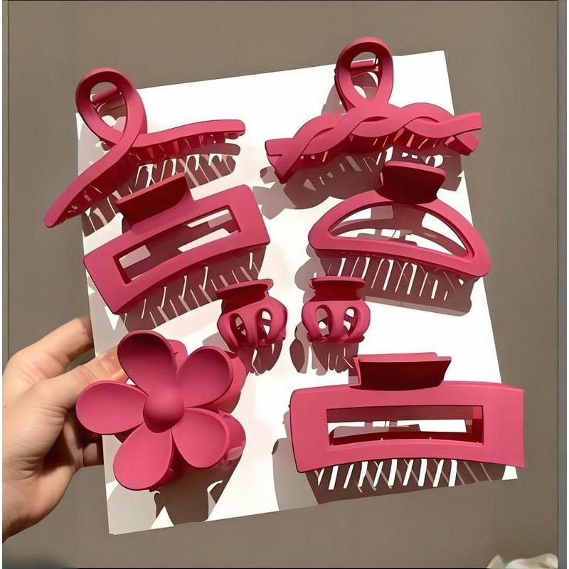 Kit 8 prendedor de cabelo simples grampo de cabelo feminino grampo de cabelo de alta qualidade clipe de tubarão em Oferta na Shopee