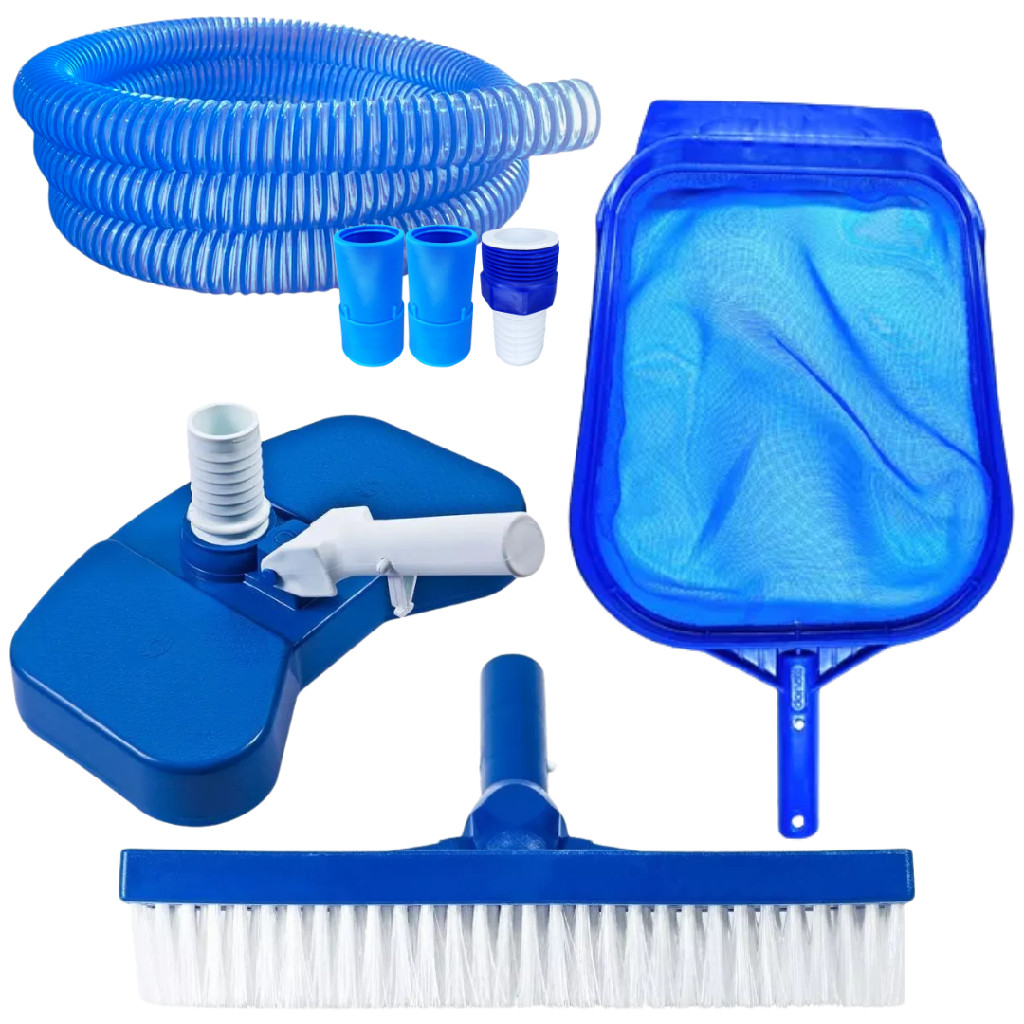 KIT LIMPEZA COM MANGUEIRA SILICONADA DE 6 METROS P/ PISCINA