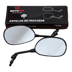 Par Retrovisor Honda Biz 125 / Pop 100 / Bros 150 / Bros 160 Rosca 10mm Preto Modelo Original