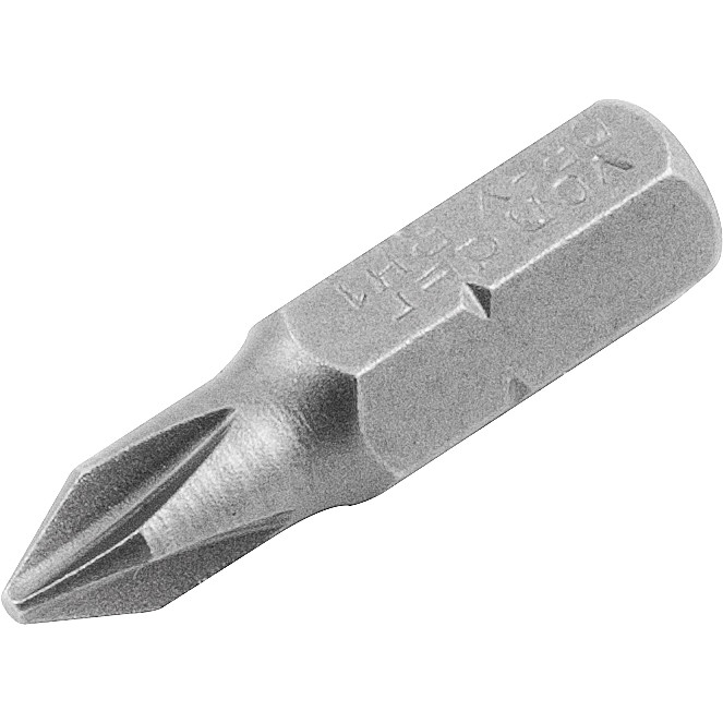 Jogo De Bits e Ponteiras Phillips Com Encaixe 1/4" No 1 x 25mm Cartela Com 5 Peças Vonder