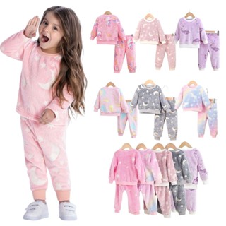 Kit 4 peças Conjunto Fleece Inverno Infantil Estampado Menina 1 ao 14