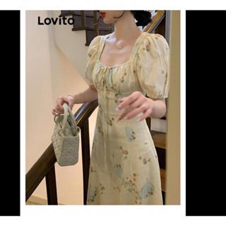 Lovito Vestido Elegante Ditsy Floral Com Gravata Frontal Para Mulheres LNE45220