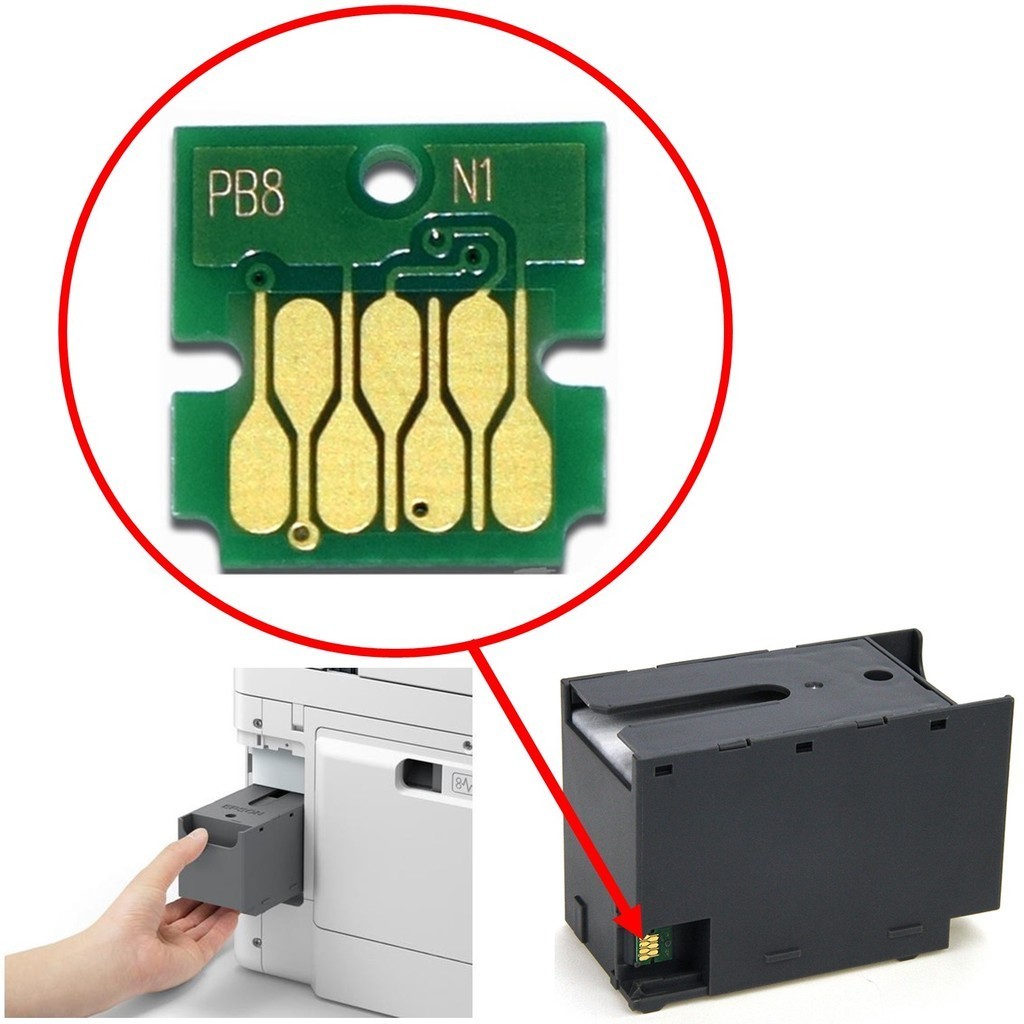 Chip Epson T6716 Wf C5790 C5710 C5290 C5210 Lixeira Tanque Manutenção