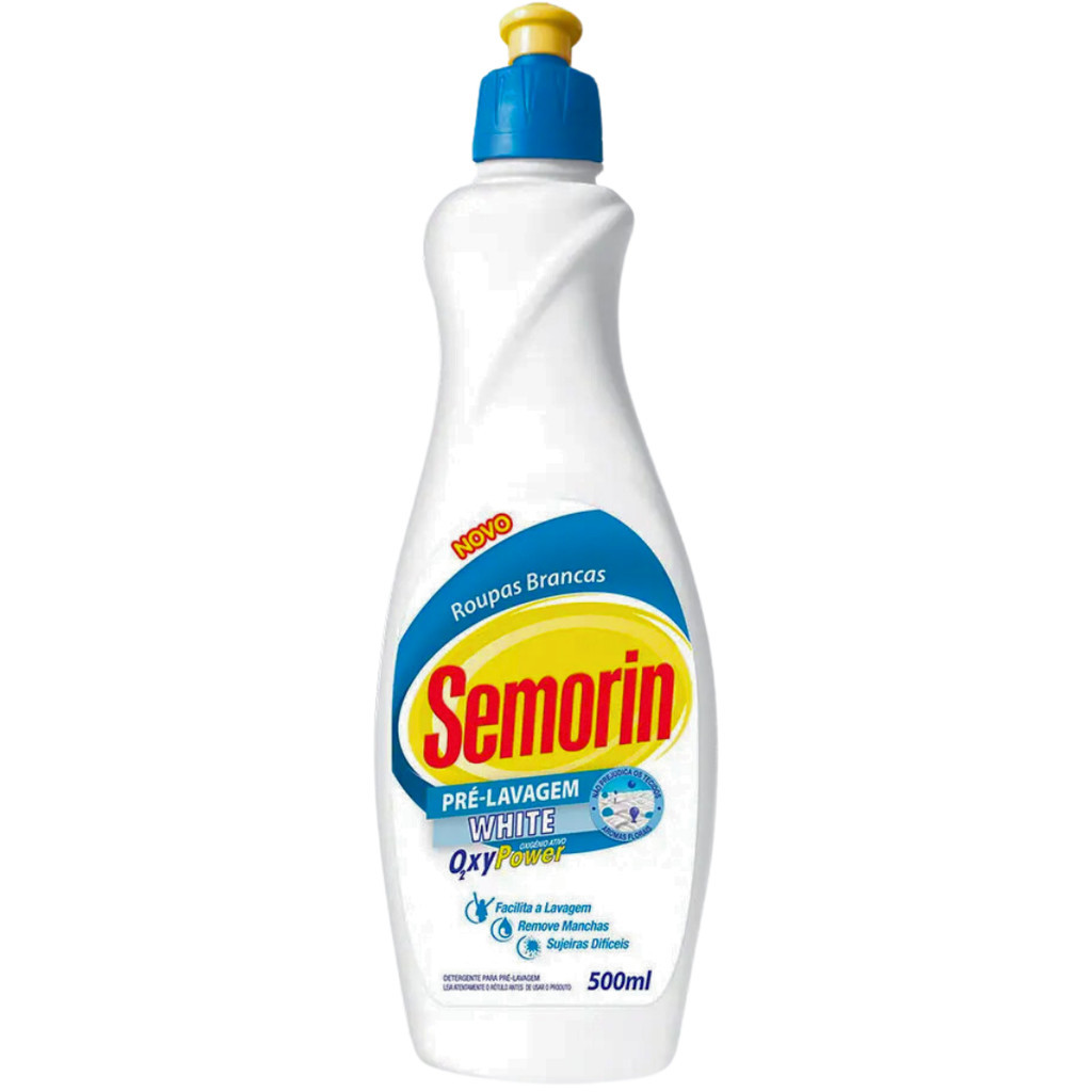 Tira Manchas Detergente Pré-Lavagem Removedor de Manchas Gordura Roupa Branca Tecido Semorin 1Litro