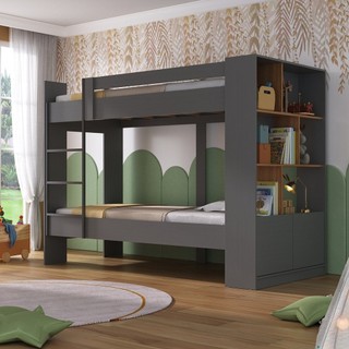 Beliche Juvenil Jonava 2 Portas com Estante Espresso Móveis Grafite/Nogal em Oferta na Shopee