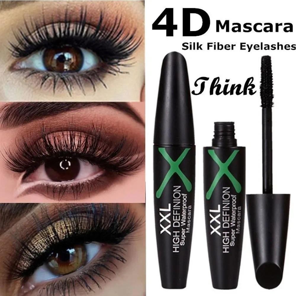 1 Pc 4D Fibra De Seda Cílios Alongamento Rímel À Prova Dwaterproof Água Longa Duração Chicote Preto Extensão Compõem 3D