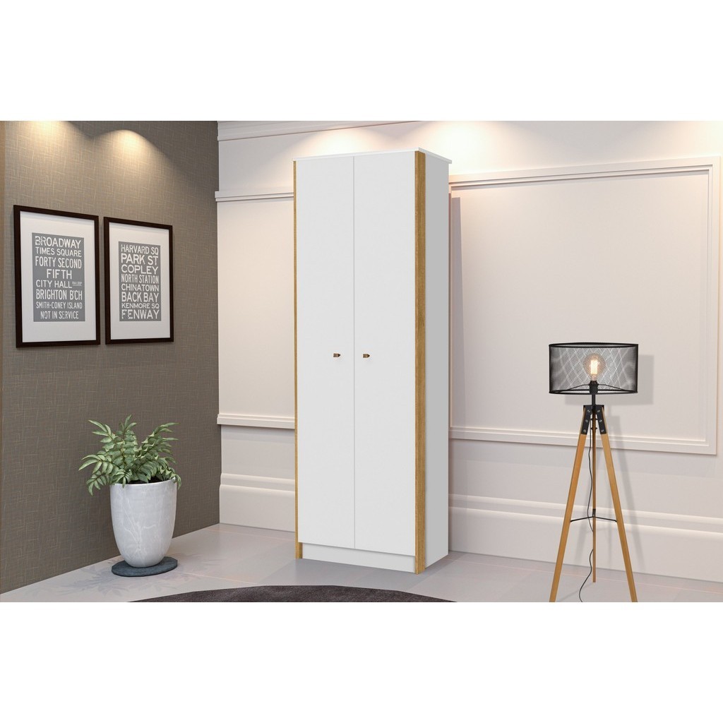 Armário para Escritório Alto 2 Portas Office  Branco/Freijó em Oferta na Shopee
