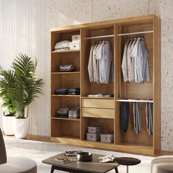 Closet Casal Hera 2 Gavetas 5 Prateleiras MDF Rufato