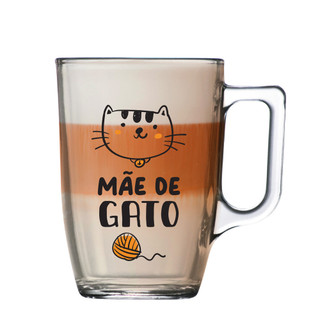 Caneca Milão de Vidro Mãe de Gato para café 330ml - Linha Pet - Ruvolo em Oferta na Shopee